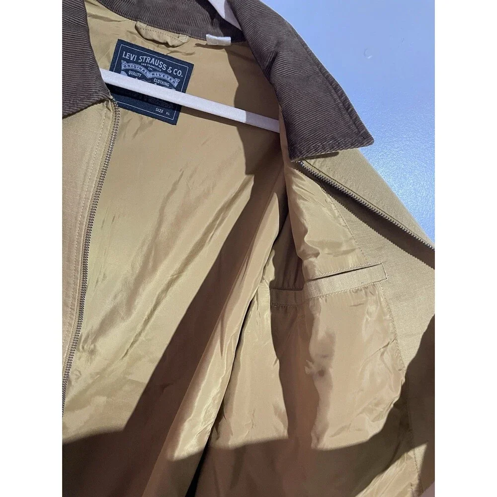 Levis‎ Canvas Depot Jacket Mens XL Brown Corduroy Collar Trucker Barn Utility